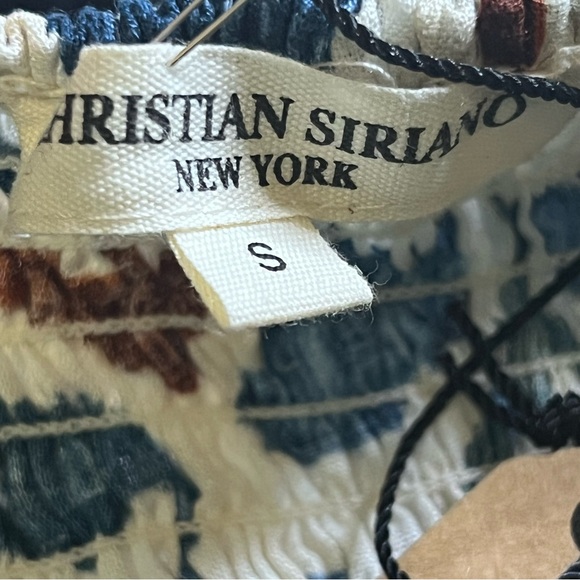 Christian Siriano Women’s Linen Blend Ikat Print Cropped Halter Top Small NWT - Picture 5 of 10